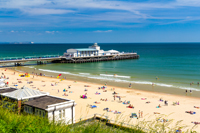 Dorset beach with pier